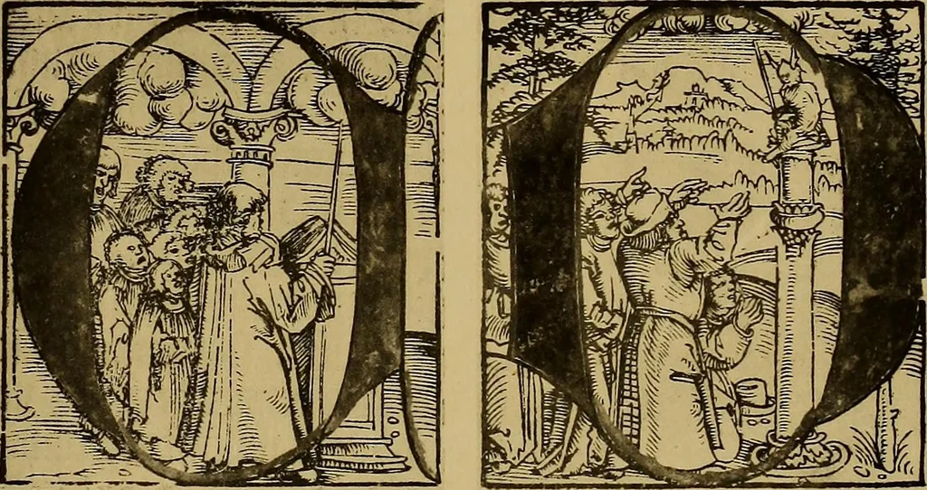 An illustration from Das Alte buch und seine ausstattung vom XV. bis zum XIX. jahrhundert: buchdruck, buchschmuck und einbände, 1915, leaf 19