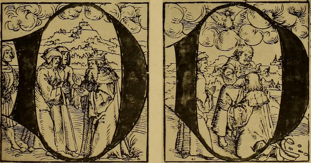 An illustration from Das Alte buch und seine ausstattung vom XV. bis zum XIX. jahrhundert: buchdruck, buchschmuck und einbände, 1915, leaf 19