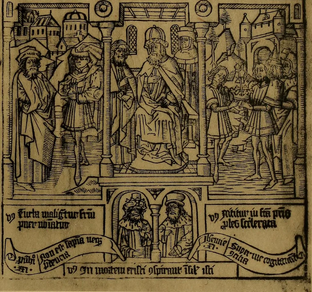 An illustration from Das Alte buch und seine ausstattung vom XV. bis zum XIX. jahrhundert: buchdruck, buchschmuck und einbände, 1915, leaf 23