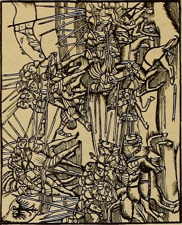 An illustration from Das Alte buch und seine ausstattung vom XV. bis zum XIX. jahrhundert: buchdruck, buchschmuck und einbände, 1915, leaf 38