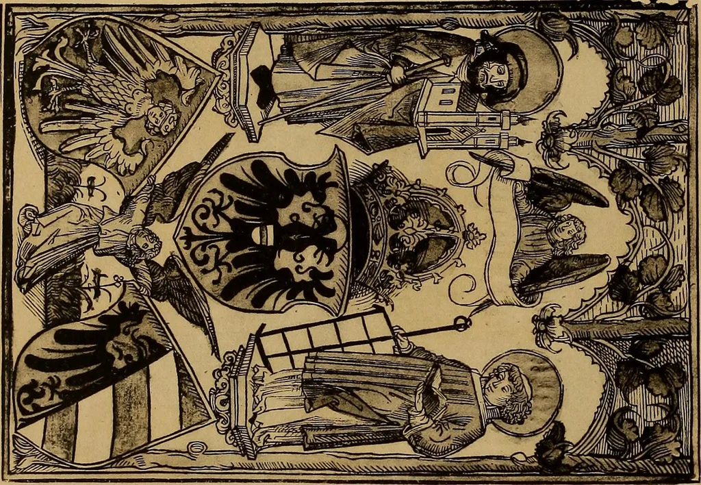 An illustration from Das Alte buch und seine ausstattung vom XV. bis zum XIX. jahrhundert: buchdruck, buchschmuck und einbände, 1915, leaf 40
