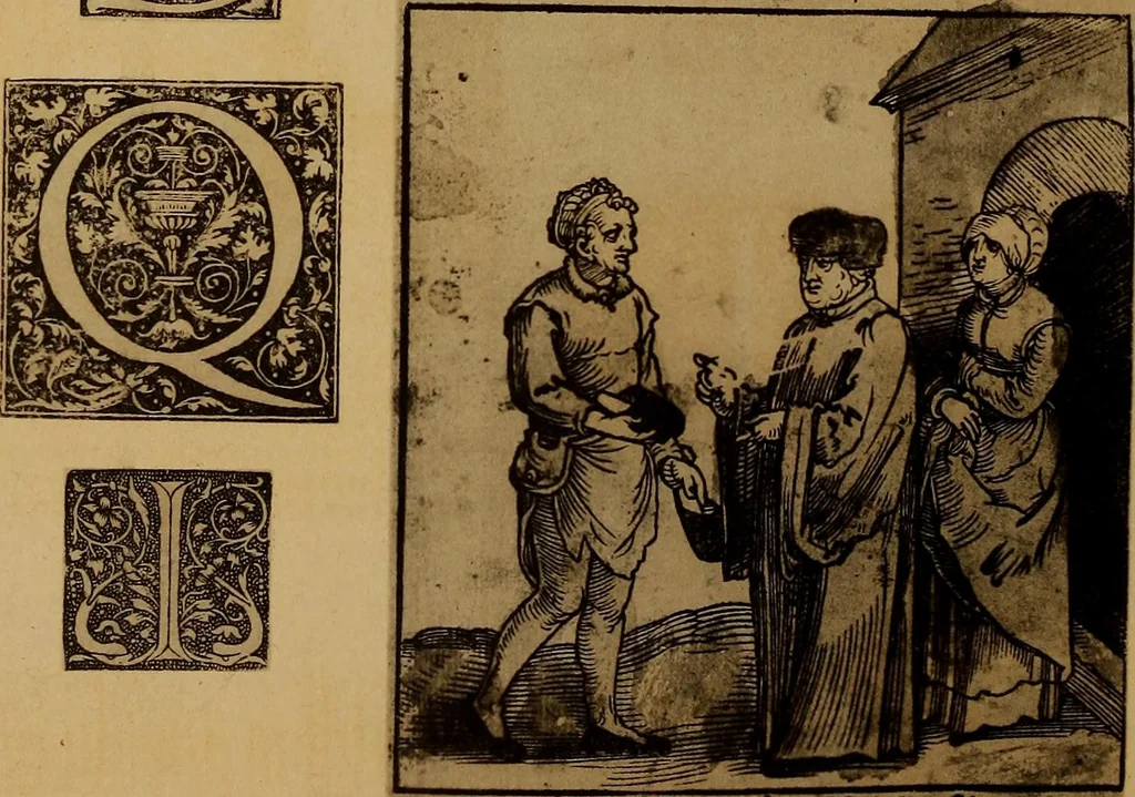 An illustration from Das Alte buch und seine ausstattung vom XV. bis zum XIX. jahrhundert: buchdruck, buchschmuck und einbände, 1915, leaf 60