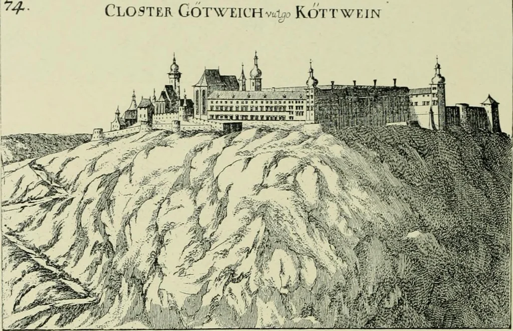 An illustration from Das Benediktinerstift Göttweig, 1914, leaf 12