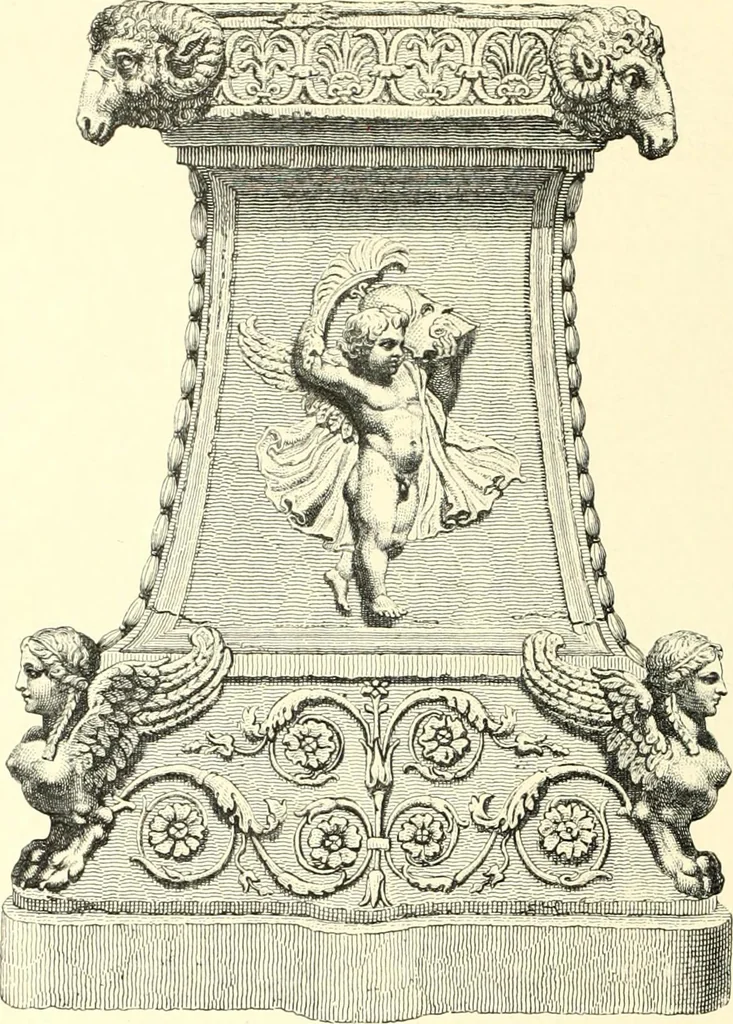 An illustration from Das deutsche Zimmer der Gothik und Renaissance : des Barock-, Rococo- und Zopfstils Anregungen zu häuslicher Kunstpflege, 1886, leaf 100