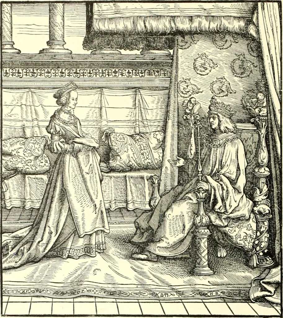 An illustration from Das deutsche Zimmer der Gothik und Renaissance : des Barock-, Rococo- und Zopfstils Anregungen zu häuslicher Kunstpflege, 1886, leaf 104
