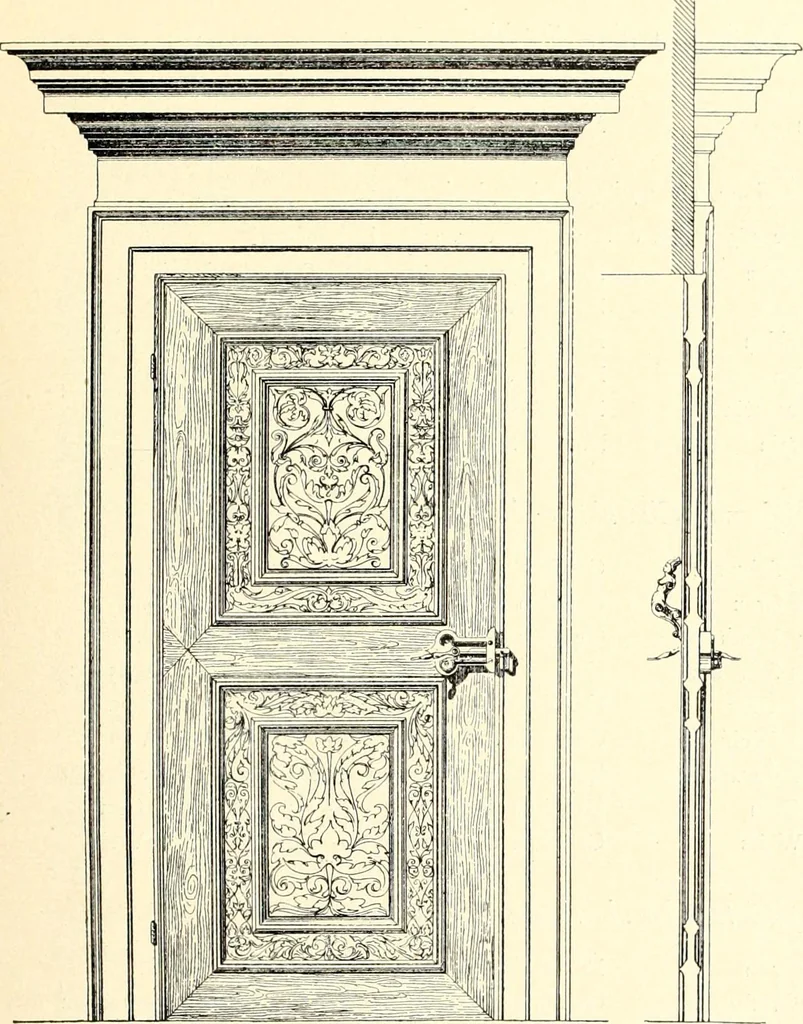 An illustration from Das deutsche Zimmer der Gothik und Renaissance : des Barock-, Rococo- und Zopfstils Anregungen zu häuslicher Kunstpflege, 1886, leaf 121