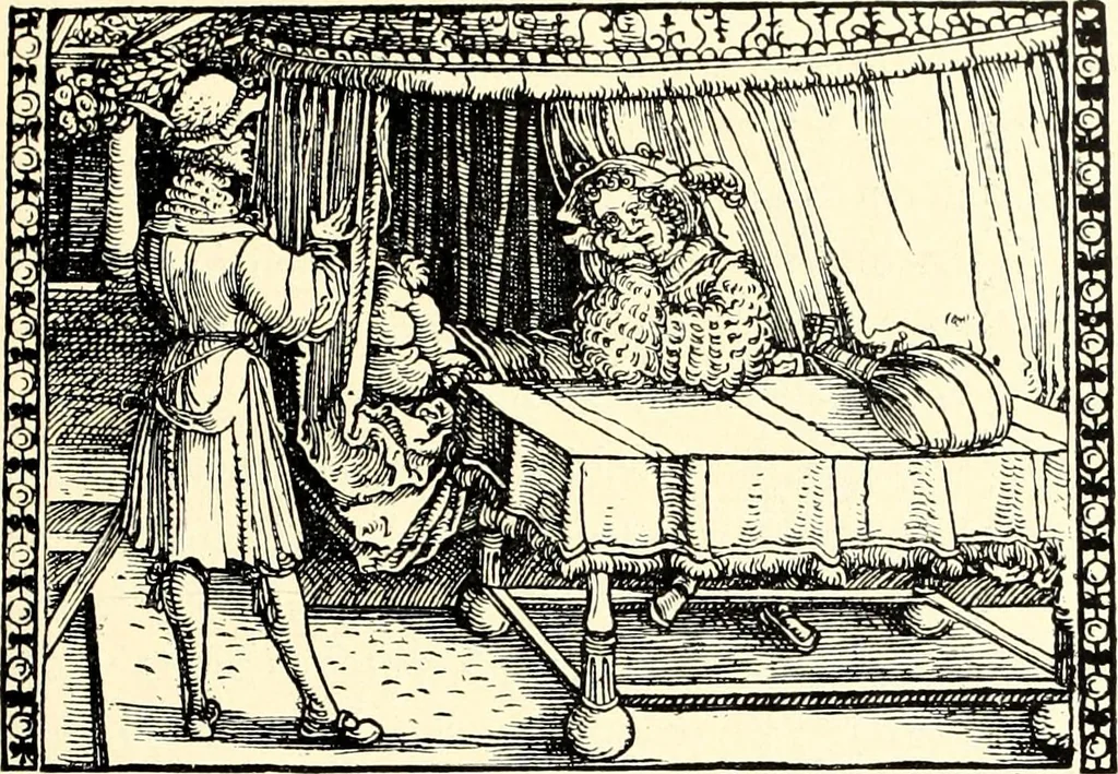 An illustration from Das deutsche Zimmer der Gothik und Renaissance : des Barock-, Rococo- und Zopfstils Anregungen zu häuslicher Kunstpflege, 1886, leaf 127
