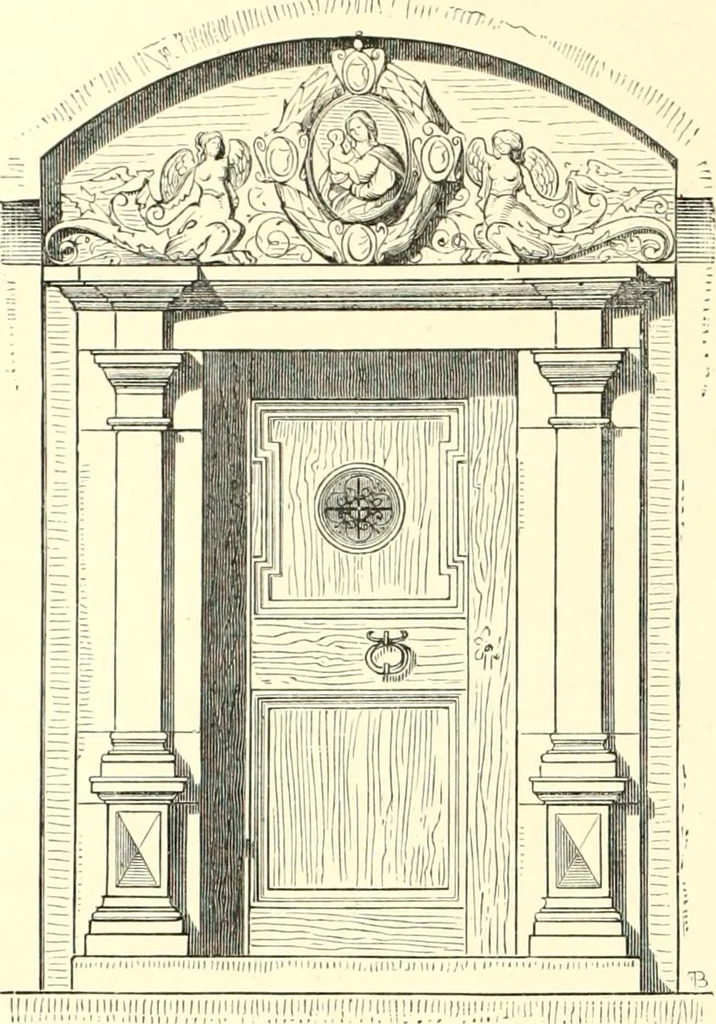 An illustration from Das deutsche Zimmer der Gothik und Renaissance : des Barock-, Rococo- und Zopfstils Anregungen zu häuslicher Kunstpflege, 1886, leaf 148