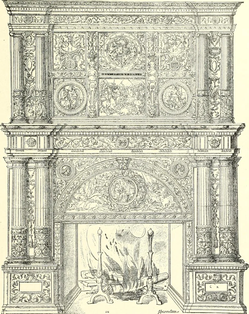 An illustration from Das deutsche Zimmer der Gothik und Renaissance : des Barock-, Rococo- und Zopfstils Anregungen zu häuslicher Kunstpflege, 1886, leaf 149