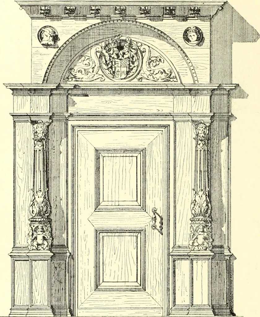 An illustration from Das deutsche Zimmer der Gothik und Renaissance : des Barock-, Rococo- und Zopfstils Anregungen zu häuslicher Kunstpflege, 1886, leaf 152