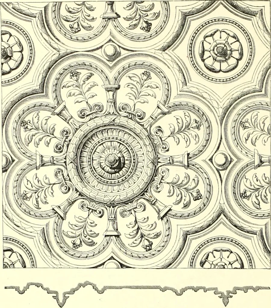 An illustration from Das deutsche Zimmer der Gothik und Renaissance : des Barock-, Rococo- und Zopfstils Anregungen zu häuslicher Kunstpflege, 1886, leaf 158