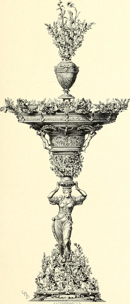 An illustration from Das deutsche Zimmer der Gothik und Renaissance : des Barock-, Rococo- und Zopfstils Anregungen zu häuslicher Kunstpflege, 1886, leaf 167