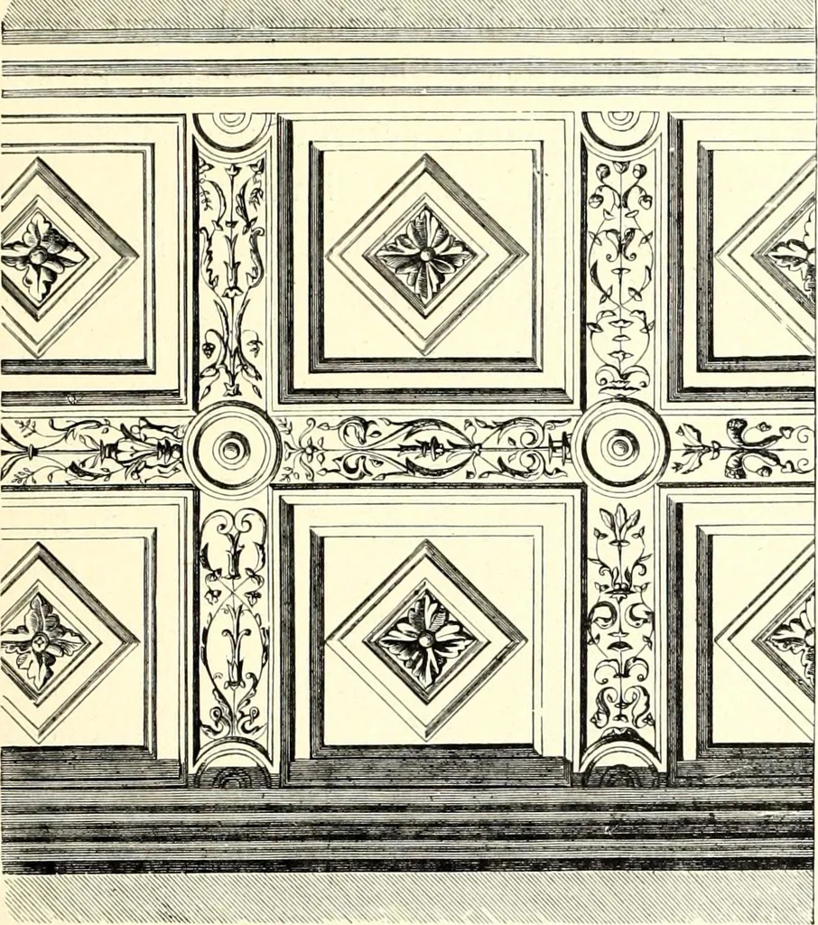 An illustration from Das deutsche Zimmer der Gothik und Renaissance : des Barock-, Rococo- und Zopfstils Anregungen zu häuslicher Kunstpflege, 1886, leaf 171