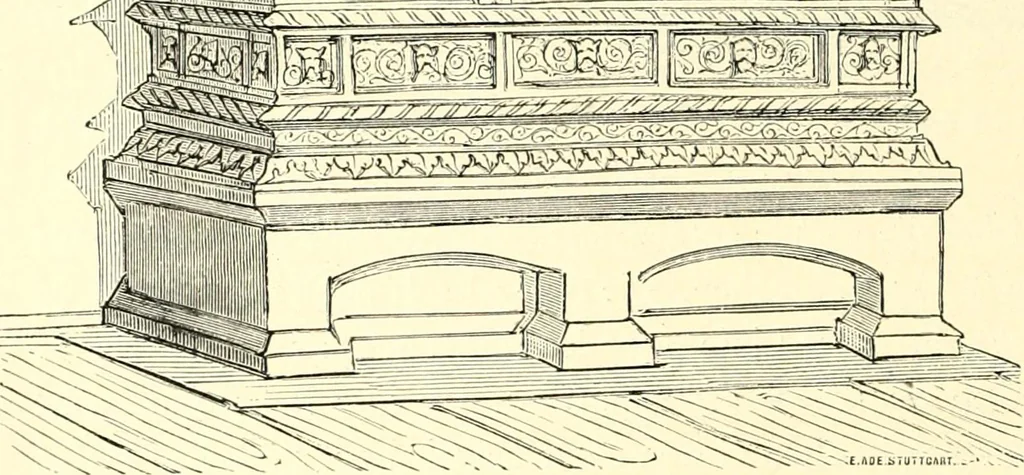An illustration from Das deutsche Zimmer der Gothik und Renaissance : des Barock-, Rococo- und Zopfstils Anregungen zu häuslicher Kunstpflege, 1886, leaf 172