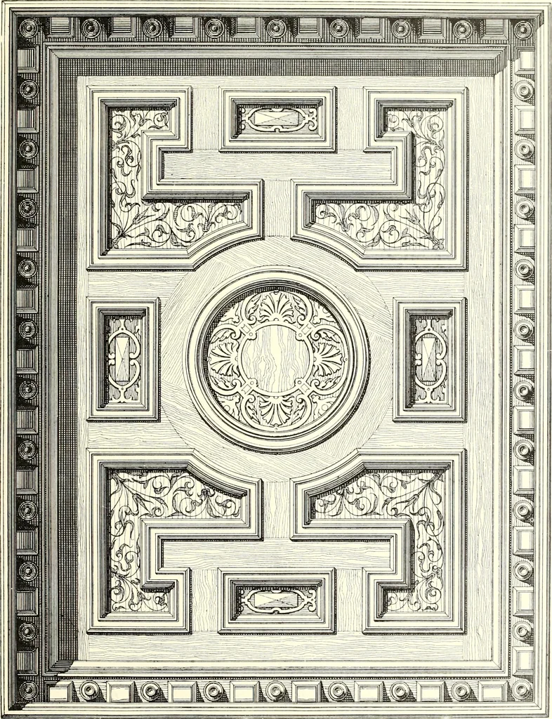 An illustration from Das deutsche Zimmer der Gothik und Renaissance : des Barock-, Rococo- und Zopfstils Anregungen zu häuslicher Kunstpflege, 1886, leaf 185