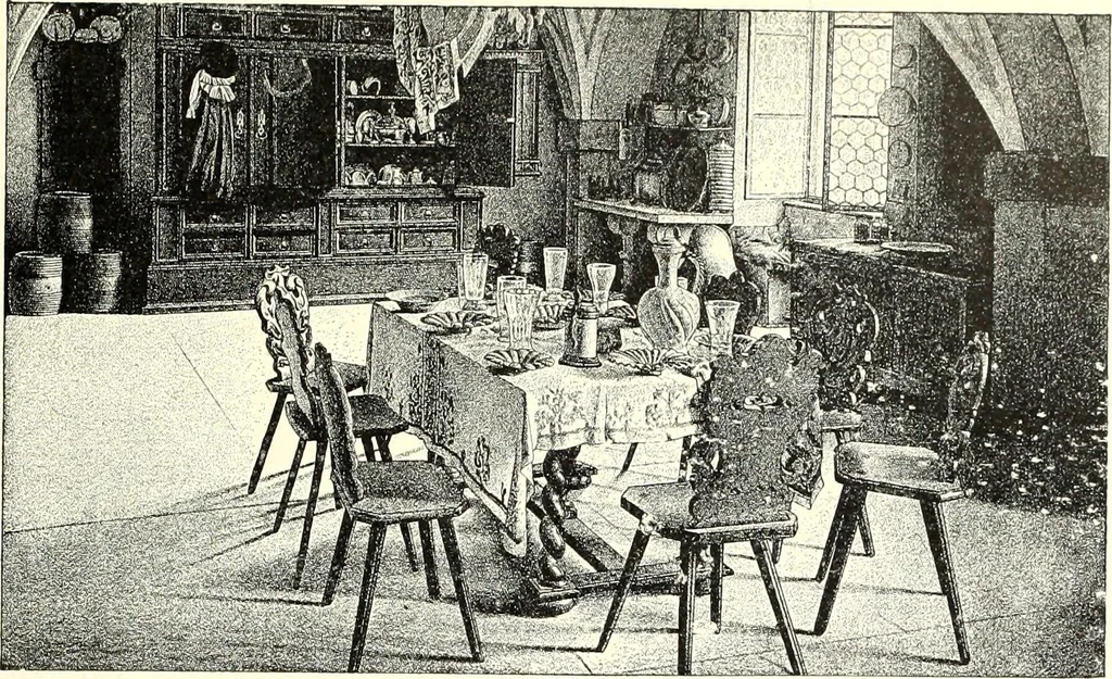 An illustration from Das deutsche Zimmer der Gothik und Renaissance : des Barock-, Rococo- und Zopfstils Anregungen zu häuslicher Kunstpflege, 1886, leaf 187