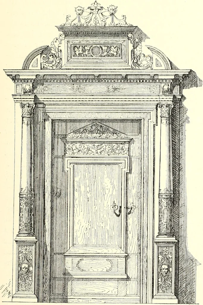 An illustration from Das deutsche Zimmer der Gothik und Renaissance : des Barock-, Rococo- und Zopfstils Anregungen zu häuslicher Kunstpflege, 1886, leaf 189