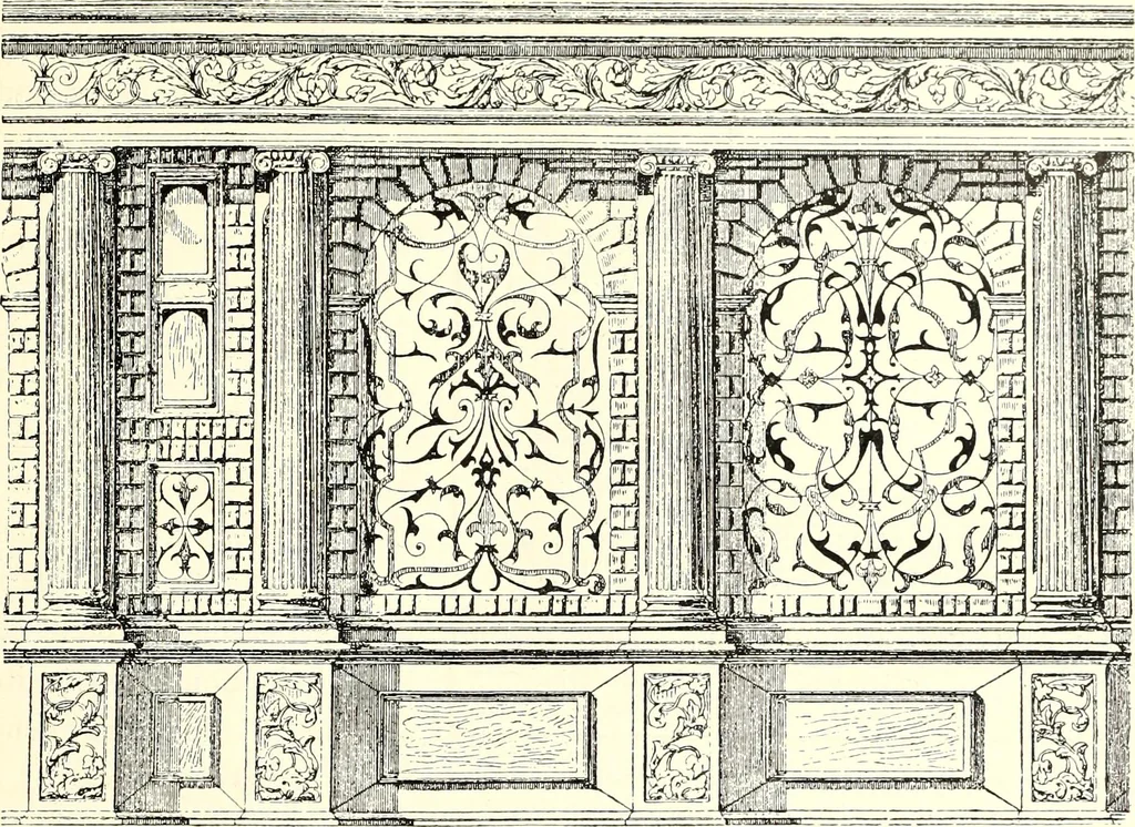 An illustration from Das deutsche Zimmer der Gothik und Renaissance : des Barock-, Rococo- und Zopfstils Anregungen zu häuslicher Kunstpflege, 1886, leaf 191