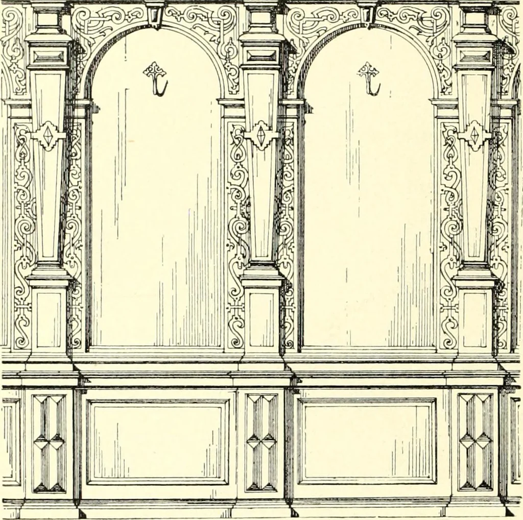 An illustration from Das deutsche Zimmer der Gothik und Renaissance : des Barock-, Rococo- und Zopfstils Anregungen zu häuslicher Kunstpflege, 1886, leaf 194