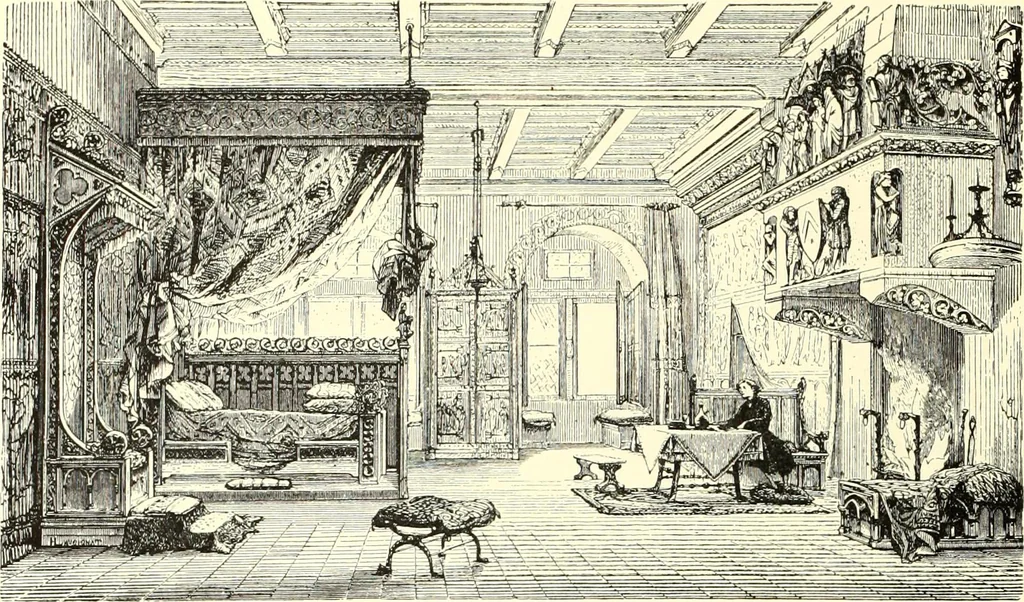 An illustration from Das deutsche Zimmer der Gothik und Renaissance : des Barock-, Rococo- und Zopfstils Anregungen zu häuslicher Kunstpflege, 1886, leaf 22