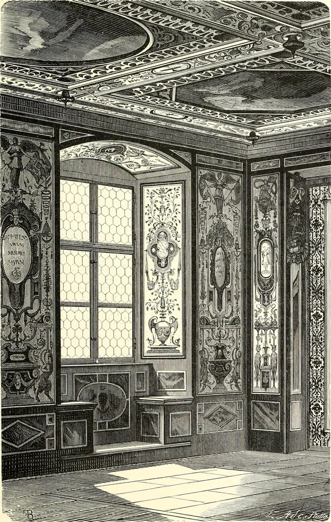 An illustration from Das deutsche Zimmer der Gothik und Renaissance : des Barock-, Rococo- und Zopfstils Anregungen zu häuslicher Kunstpflege, 1886, leaf 221