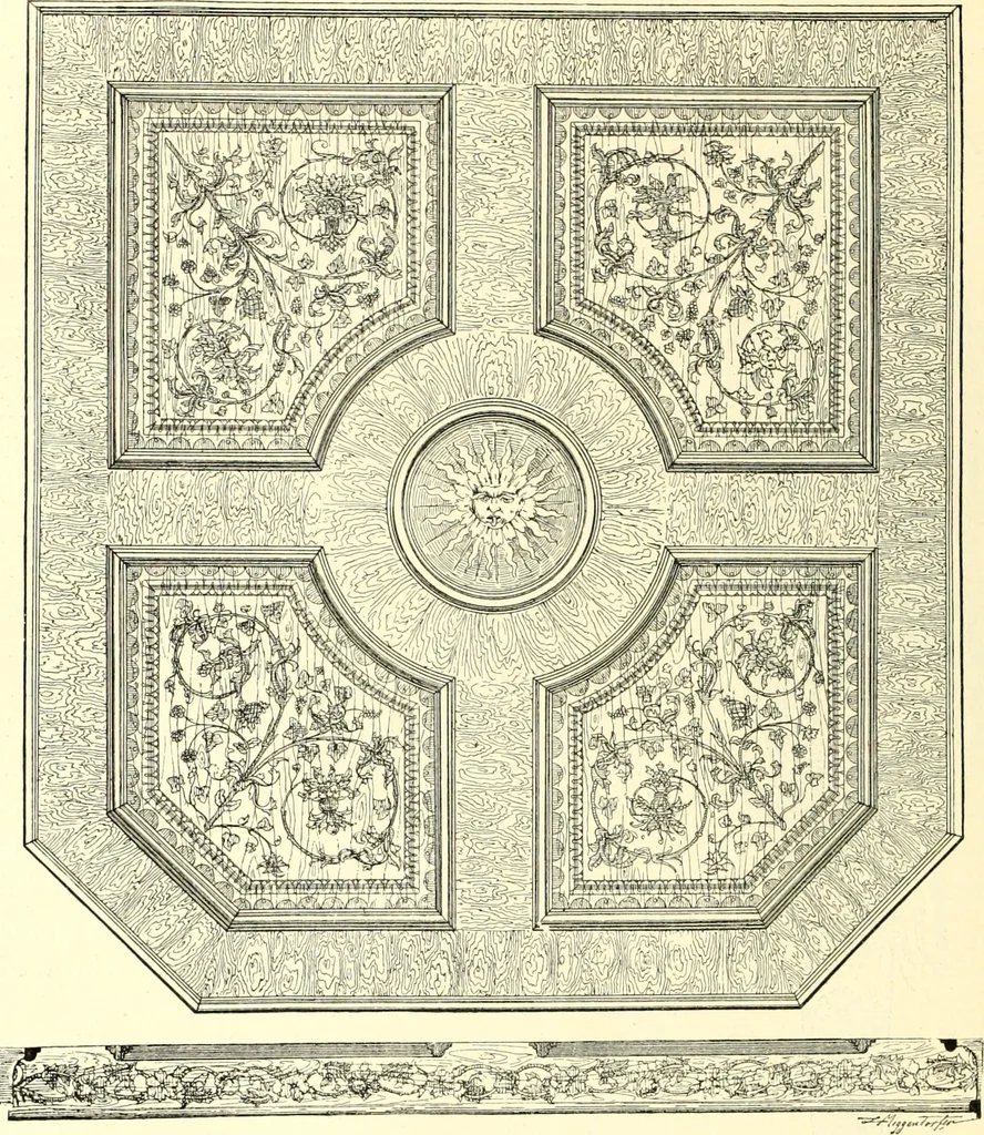 An illustration from Das deutsche Zimmer der Gothik und Renaissance : des Barock-, Rococo- und Zopfstils Anregungen zu häuslicher Kunstpflege, 1886, leaf 224