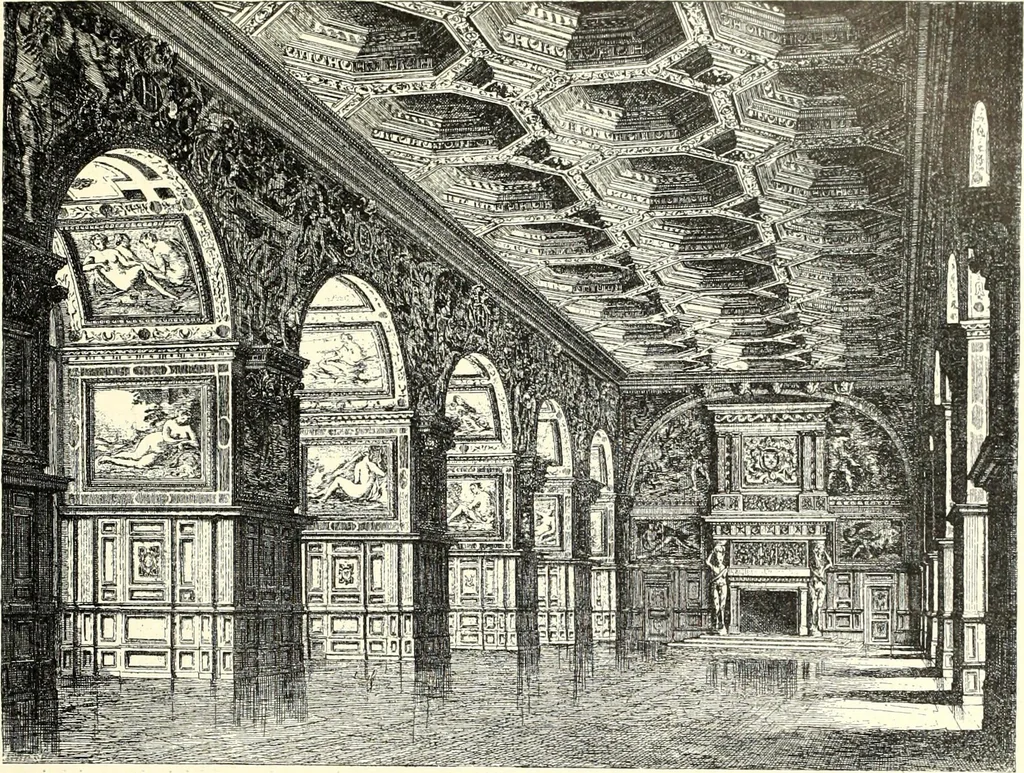 An illustration from Das deutsche Zimmer der Gothik und Renaissance : des Barock-, Rococo- und Zopfstils Anregungen zu häuslicher Kunstpflege, 1886, leaf 225