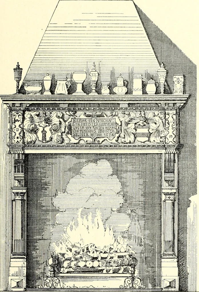 An illustration from Das deutsche Zimmer der Gothik und Renaissance : des Barock-, Rococo- und Zopfstils Anregungen zu häuslicher Kunstpflege, 1886, leaf 227