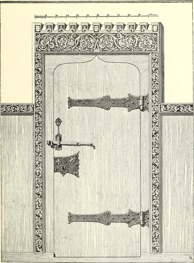 An illustration from Das deutsche Zimmer der Gothik und Renaissance : des Barock-, Rococo- und Zopfstils Anregungen zu häuslicher Kunstpflege, 1886, leaf 23