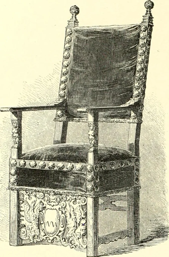 An illustration from Das deutsche Zimmer der Gothik und Renaissance : des Barock-, Rococo- und Zopfstils Anregungen zu häuslicher Kunstpflege, 1886, leaf 236