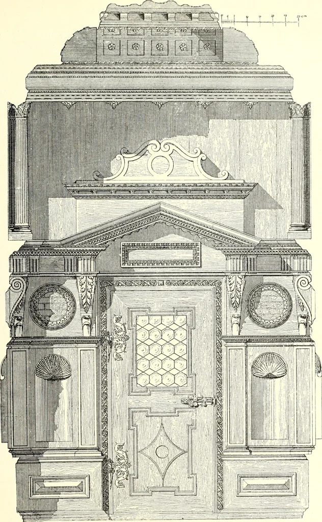 An illustration from Das deutsche Zimmer der Gothik und Renaissance : des Barock-, Rococo- und Zopfstils Anregungen zu häuslicher Kunstpflege, 1886, leaf 237