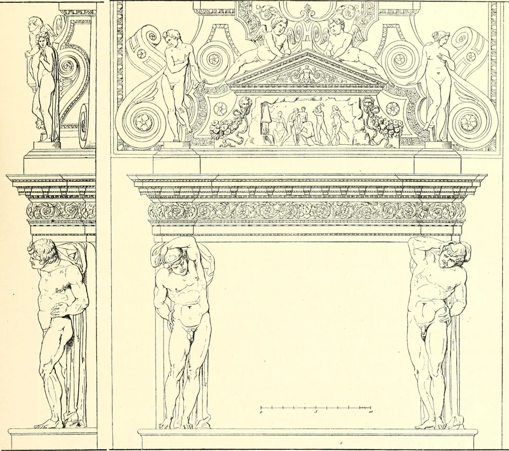 An illustration from Das deutsche Zimmer der Gothik und Renaissance : des Barock-, Rococo- und Zopfstils Anregungen zu häuslicher Kunstpflege, 1886, leaf 241