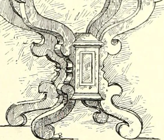 An illustration from Das deutsche Zimmer der Gothik und Renaissance : des Barock-, Rococo- und Zopfstils Anregungen zu häuslicher Kunstpflege, 1886, leaf 251
