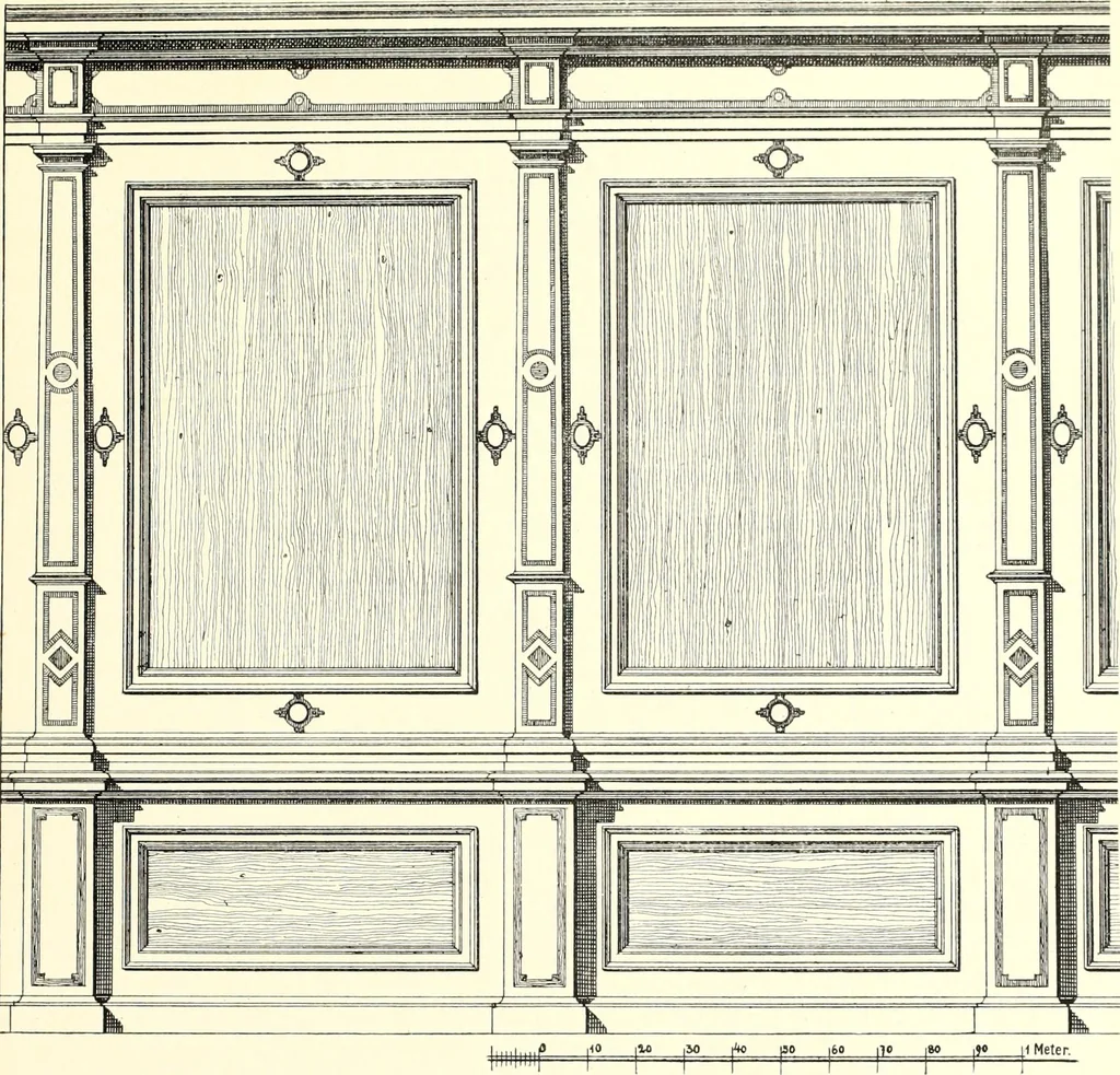 An illustration from Das deutsche Zimmer der Gothik und Renaissance : des Barock-, Rococo- und Zopfstils Anregungen zu häuslicher Kunstpflege, 1886, leaf 255