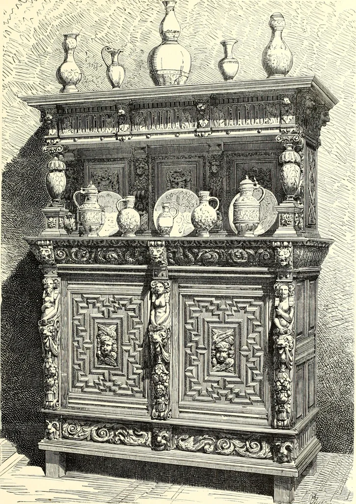 An illustration from Das deutsche Zimmer der Gothik und Renaissance : des Barock-, Rococo- und Zopfstils Anregungen zu häuslicher Kunstpflege, 1886, leaf 257
