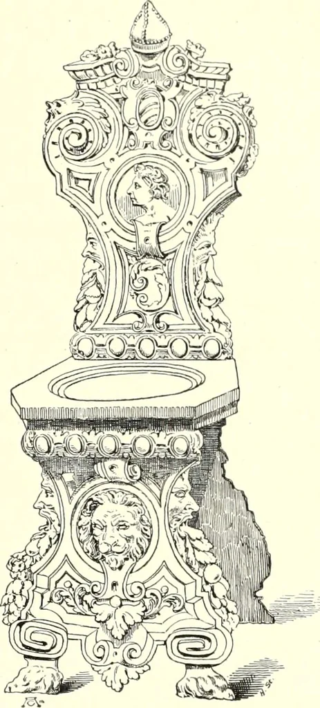 An illustration from Das deutsche Zimmer der Gothik und Renaissance : des Barock-, Rococo- und Zopfstils Anregungen zu häuslicher Kunstpflege, 1886, leaf 263