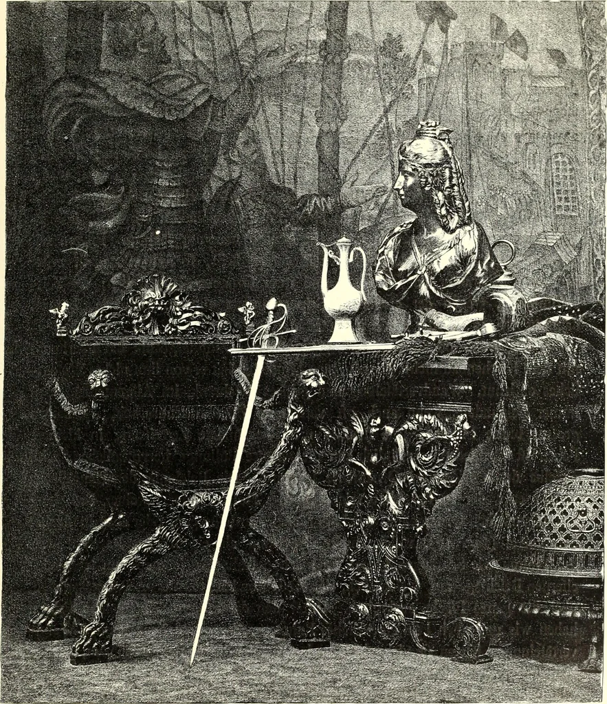 An illustration from Das deutsche Zimmer der Gothik und Renaissance : des Barock-, Rococo- und Zopfstils Anregungen zu häuslicher Kunstpflege, 1886, leaf 265