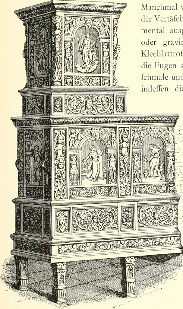 An illustration from Das deutsche Zimmer der Gothik und Renaissance : des Barock-, Rococo- und Zopfstils Anregungen zu häuslicher Kunstpflege, 1886, leaf 267