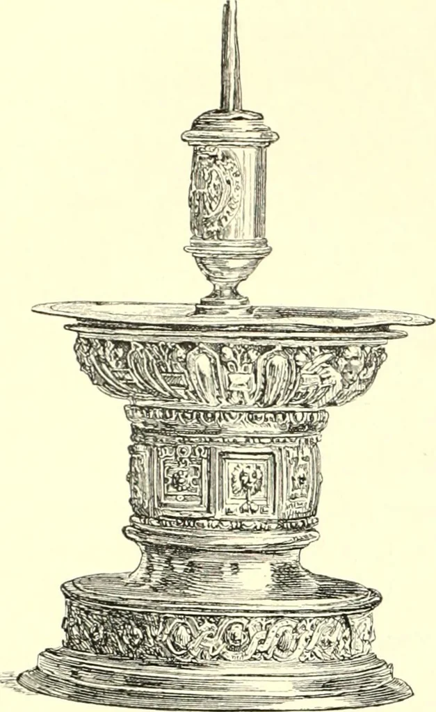 An illustration from Das deutsche Zimmer der Gothik und Renaissance : des Barock-, Rococo- und Zopfstils Anregungen zu häuslicher Kunstpflege, 1886, leaf 282