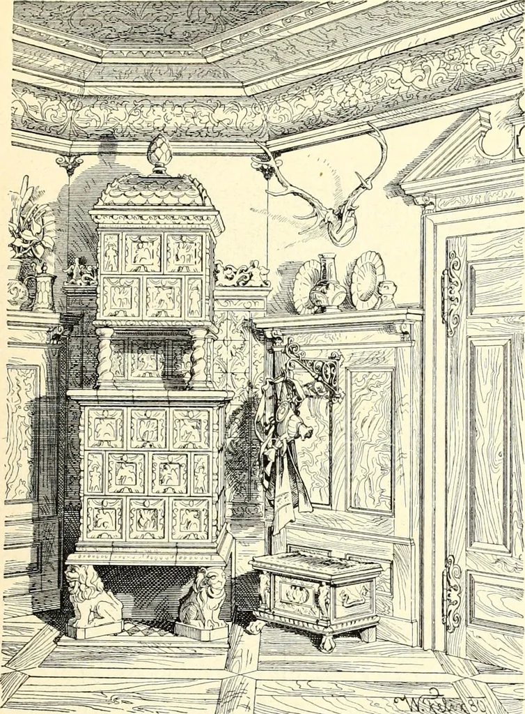 An illustration from Das deutsche Zimmer der Gothik und Renaissance : des Barock-, Rococo- und Zopfstils Anregungen zu häuslicher Kunstpflege, 1886, leaf 301