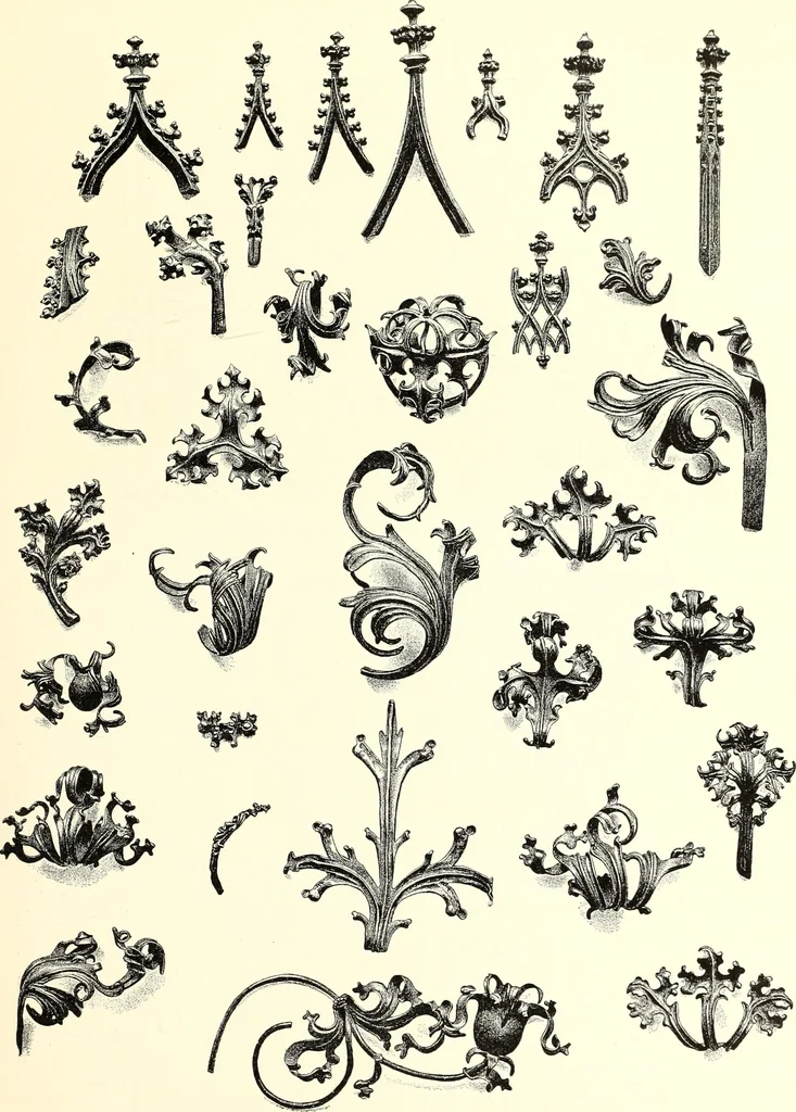 An illustration from Das deutsche Zimmer der Gothik und Renaissance : des Barock-, Rococo- und Zopfstils Anregungen zu häuslicher Kunstpflege, 1886, leaf 31