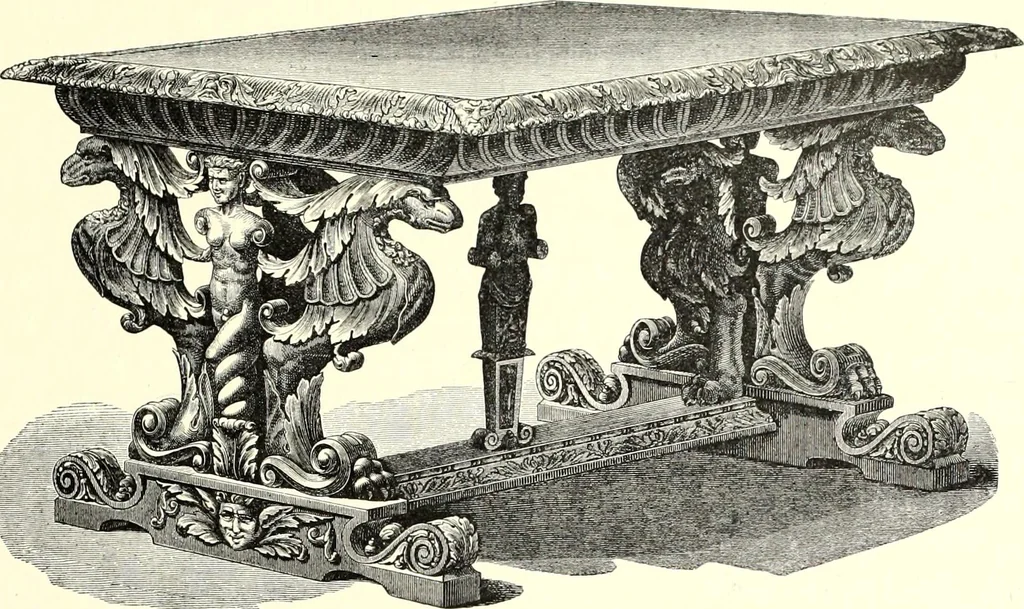 An illustration from Das deutsche Zimmer der Gothik und Renaissance : des Barock-, Rococo- und Zopfstils Anregungen zu häuslicher Kunstpflege, 1886, leaf 313