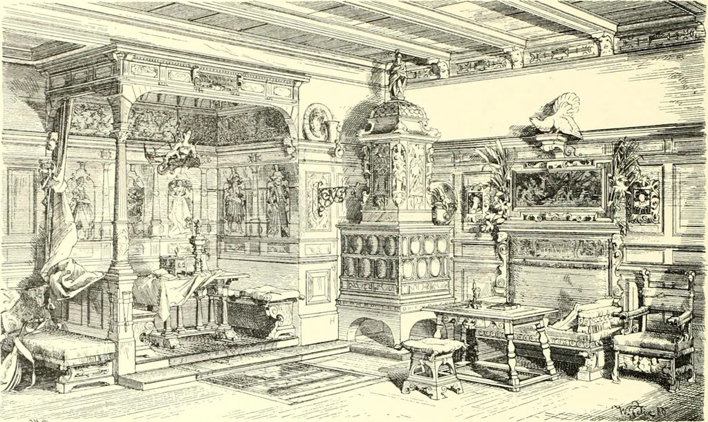 An illustration from Das deutsche Zimmer der Gothik und Renaissance : des Barock-, Rococo- und Zopfstils Anregungen zu häuslicher Kunstpflege, 1886, leaf 316