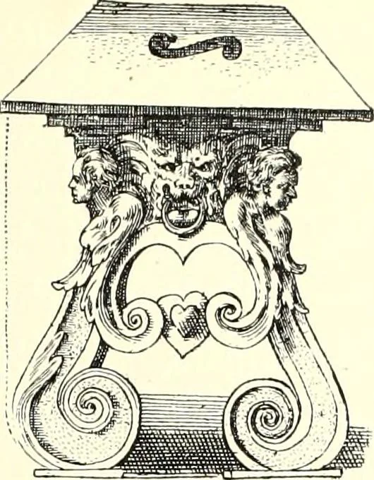 An illustration from Das deutsche Zimmer der Gothik und Renaissance : des Barock-, Rococo- und Zopfstils Anregungen zu häuslicher Kunstpflege, 1886, leaf 319