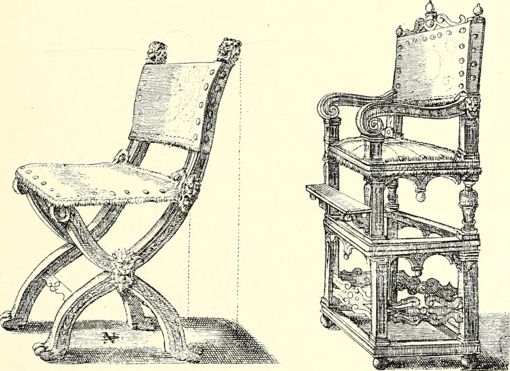 An illustration from Das deutsche Zimmer der Gothik und Renaissance : des Barock-, Rococo- und Zopfstils Anregungen zu häuslicher Kunstpflege, 1886, leaf 319