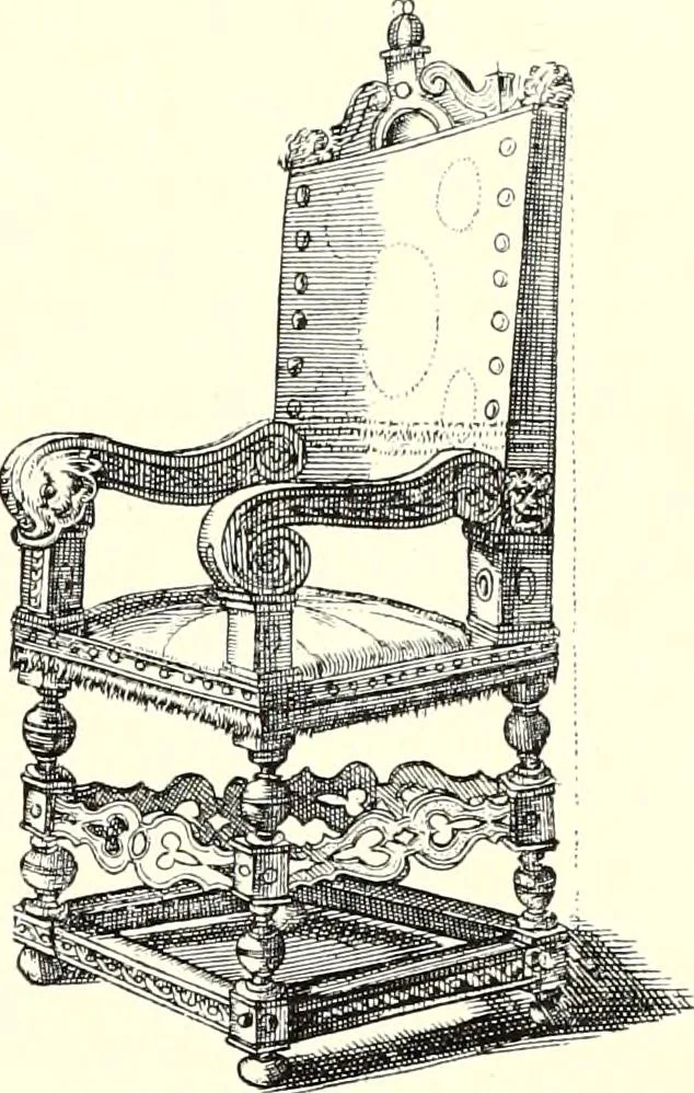 An illustration from Das deutsche Zimmer der Gothik und Renaissance : des Barock-, Rococo- und Zopfstils Anregungen zu häuslicher Kunstpflege, 1886, leaf 319