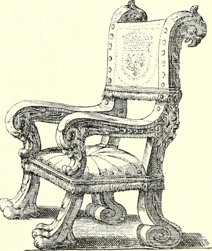 An illustration from Das deutsche Zimmer der Gothik und Renaissance : des Barock-, Rococo- und Zopfstils Anregungen zu häuslicher Kunstpflege, 1886, leaf 319