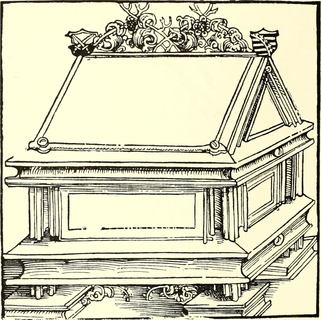 An illustration from Das deutsche Zimmer der Gothik und Renaissance : des Barock-, Rococo- und Zopfstils Anregungen zu häuslicher Kunstpflege, 1886, leaf 32