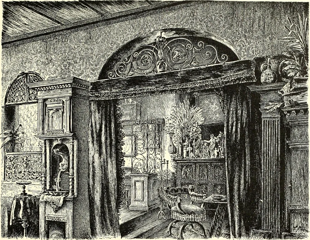 An illustration from Das deutsche Zimmer der Gothik und Renaissance : des Barock-, Rococo- und Zopfstils Anregungen zu häuslicher Kunstpflege, 1886, leaf 325