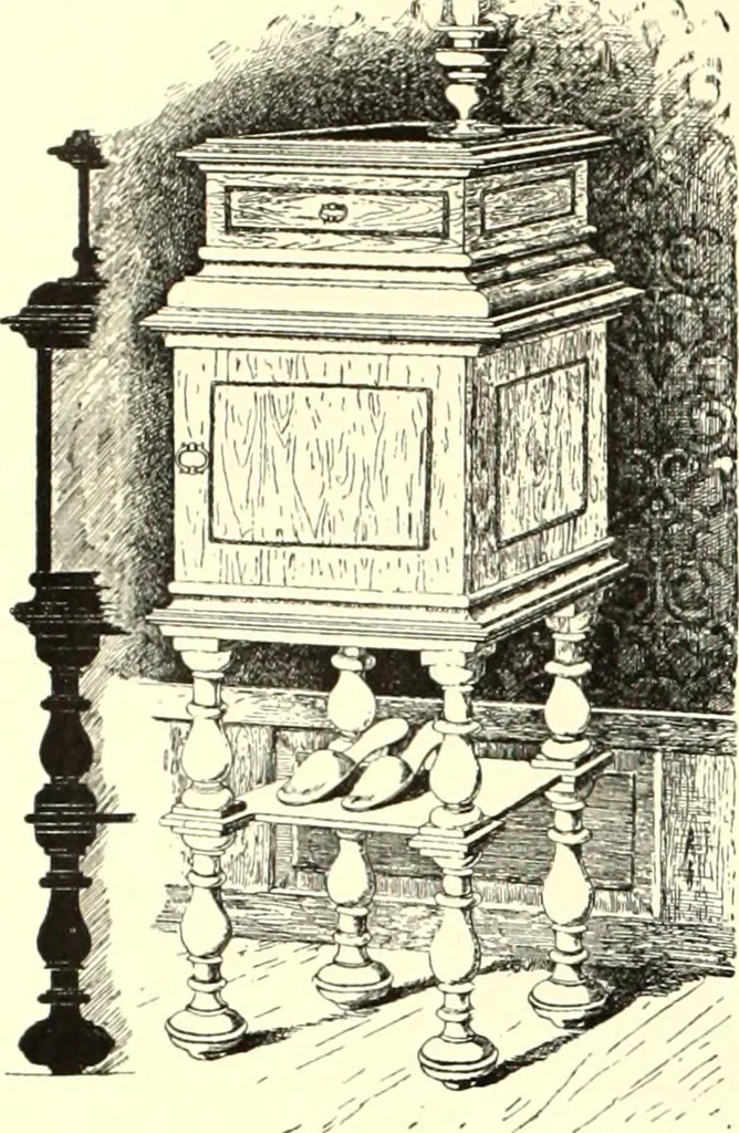 An illustration from Das deutsche Zimmer der Gothik und Renaissance : des Barock-, Rococo- und Zopfstils Anregungen zu häuslicher Kunstpflege, 1886, leaf 330